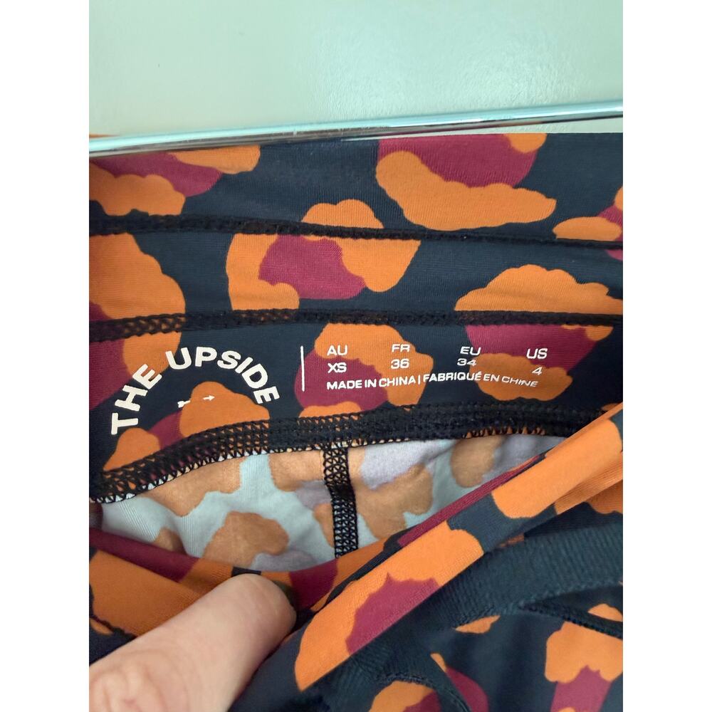 The Upside High Rise Drawstring Leggings Raspberry Leopard 4 - Picture 4 of 4
